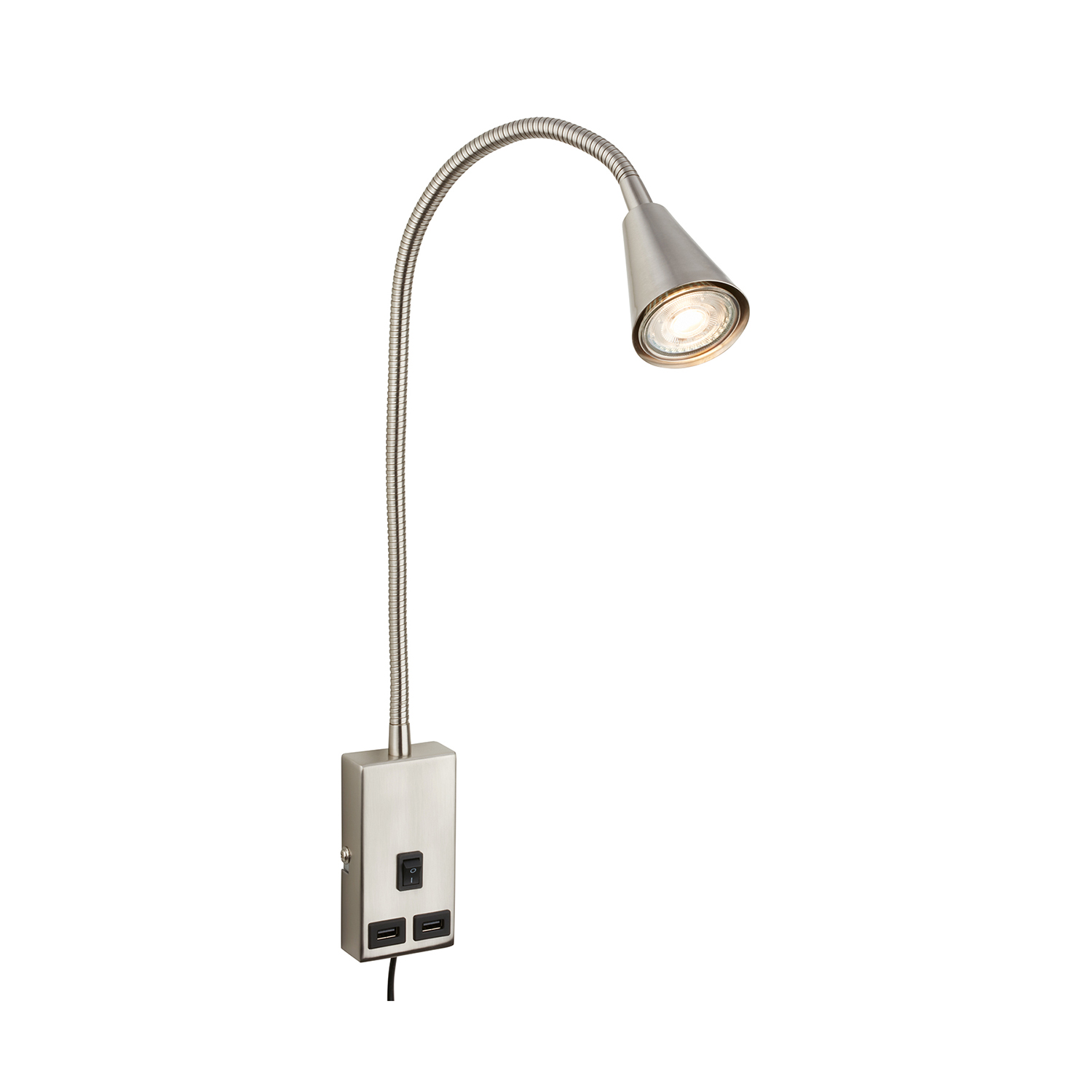 foto del prodotto applique nordico justra metallo nichel satinato 1 luce gu10