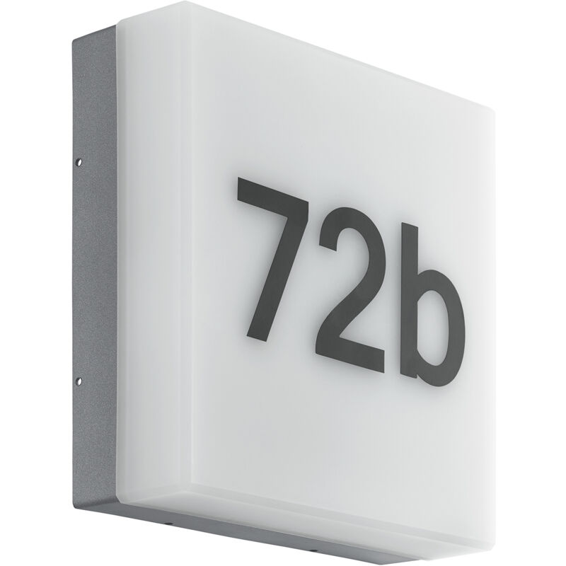 foto del prodotto applique numero civico esterna cornale policarbonato grigio e bianco led