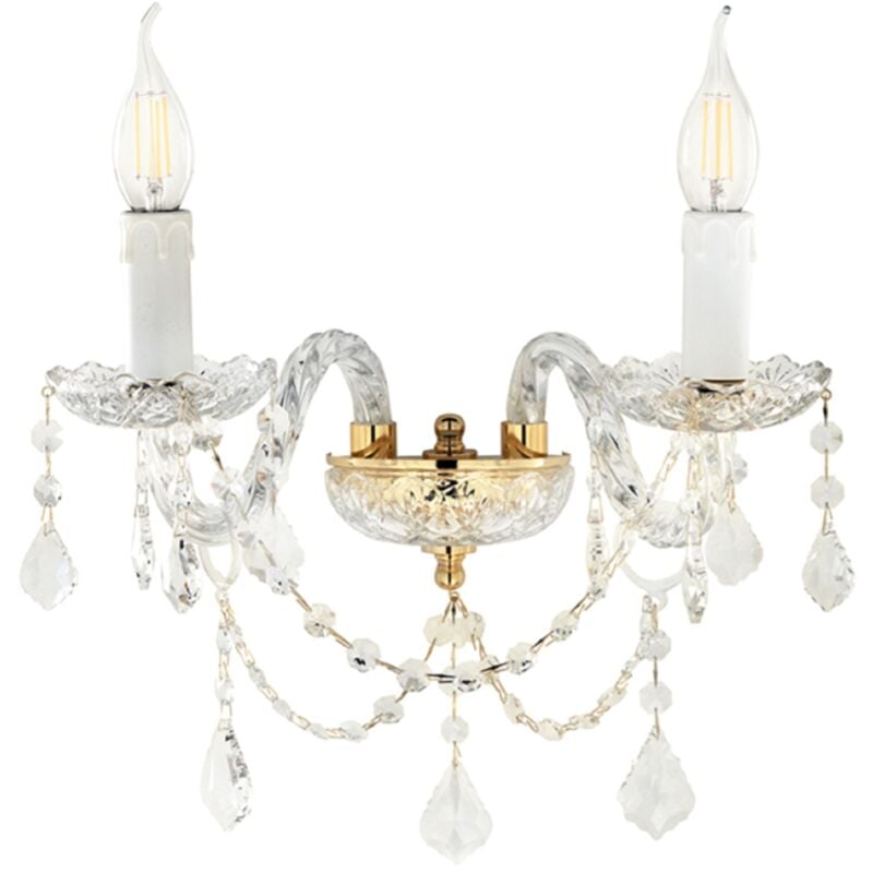 foto del prodotto applique opera 37 cm a 2 luci in vetro lavorato a mano oro