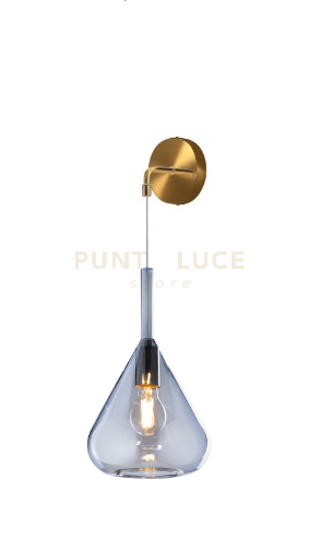 foto del prodotto applique ottone sat. 1 luce vetro blu 1177os a bl