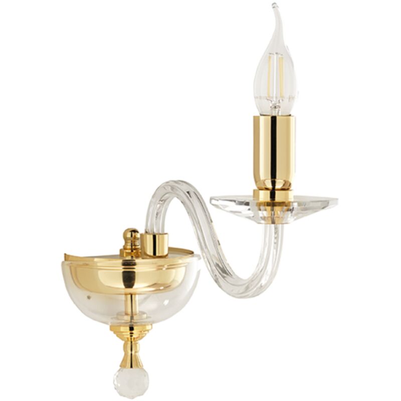 foto del prodotto applique paganini a 1 luce in vetro lavorato a mano 12 cm oro