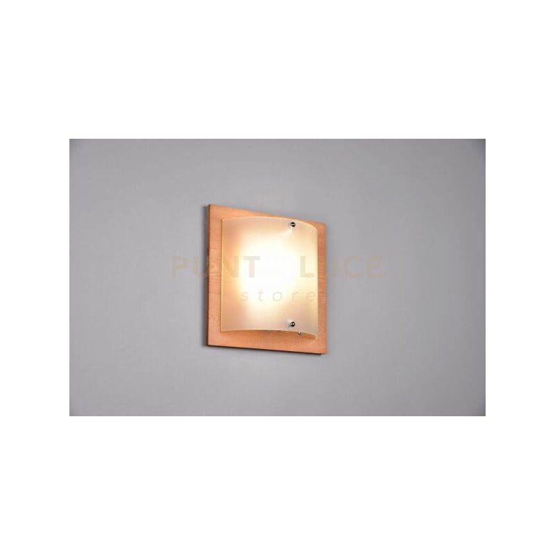 foto del prodotto applique pali legno naturale e vetro 25cm x 25 cm bianco 212600130