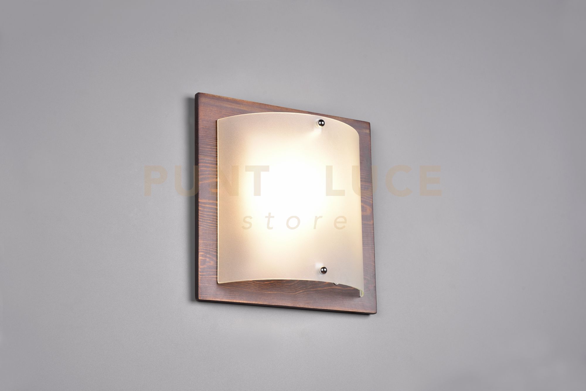 foto del prodotto applique pali vetro bianco 25cm x 25cm legno anticato 212600156