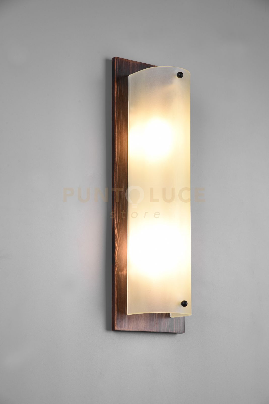 foto del prodotto applique pali vetro bianco 45cm x l.14cm legno anticato 212600256