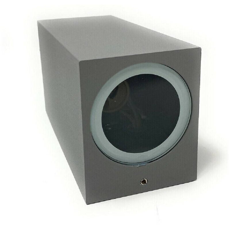 foto del prodotto applique parete doppia emissione attacco gu10 lampada moderna es55 up down ip65 - grigio - trade shop traesio