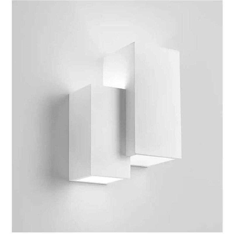 foto del prodotto applique parete in gesso 2 rettangoli incastonati bianco ip20 gs-e39 verniciabile - - trade shop traesio