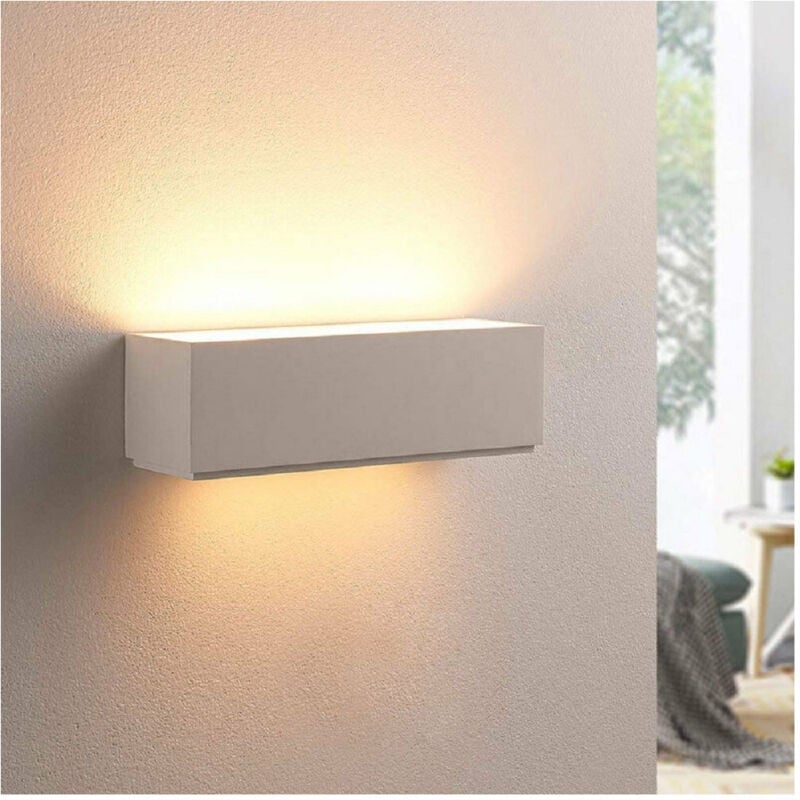foto del prodotto applique parete in gesso rettangolare doppia emissione e14 verniciabile ip20 e06 trade shop traesio
