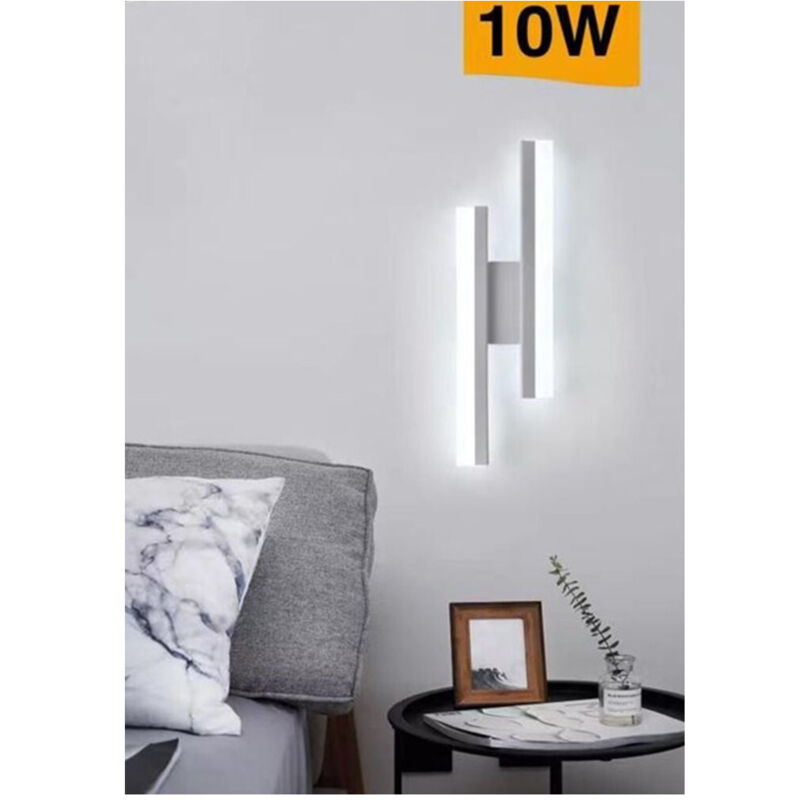 foto del prodotto applique parete moderno 10w lumetto abat jour bianca luce 6500k 4000k 3000k e87b bianco freddo trade shop traesio