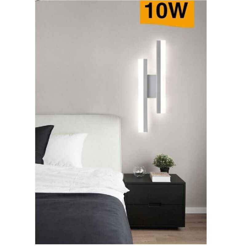 foto del prodotto applique parete moderno 10w lumetto abat jour bianca luce 6500k 4000k 3000k e87b bianco naturale trade shop traesio