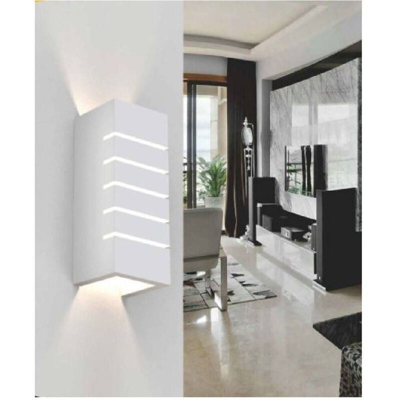 foto del prodotto applique parete up e down in gesso verniciabile rettangolo intagliato g9 gs e52 trade shop traesio