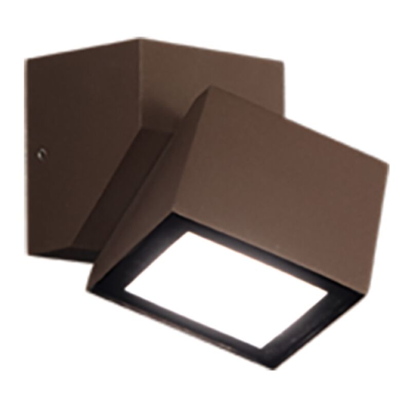 foto del prodotto applique per esterni 10x11 cm a 1 luce led in alluminio marrone e diffusore in vetro steve