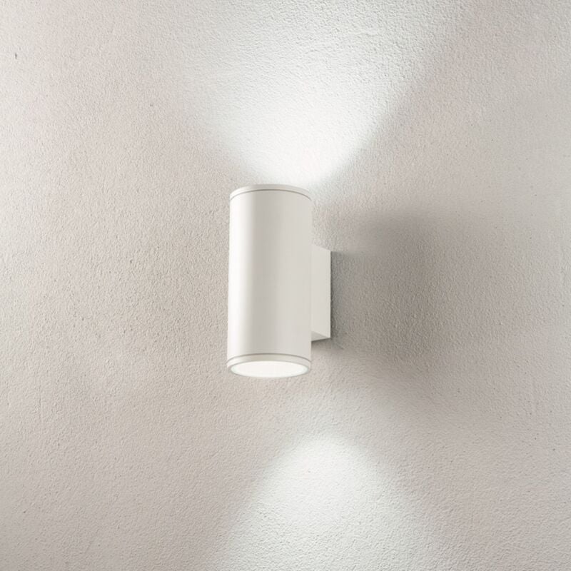 foto del prodotto applique per esterni 9x12 cm jubo in alluminio bianco con diffusore in vetro