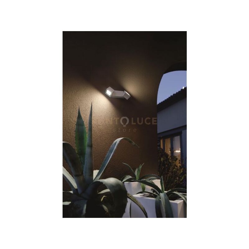 foto del prodotto applique per esterni a led in alluminio argento ap.steve 2 silver