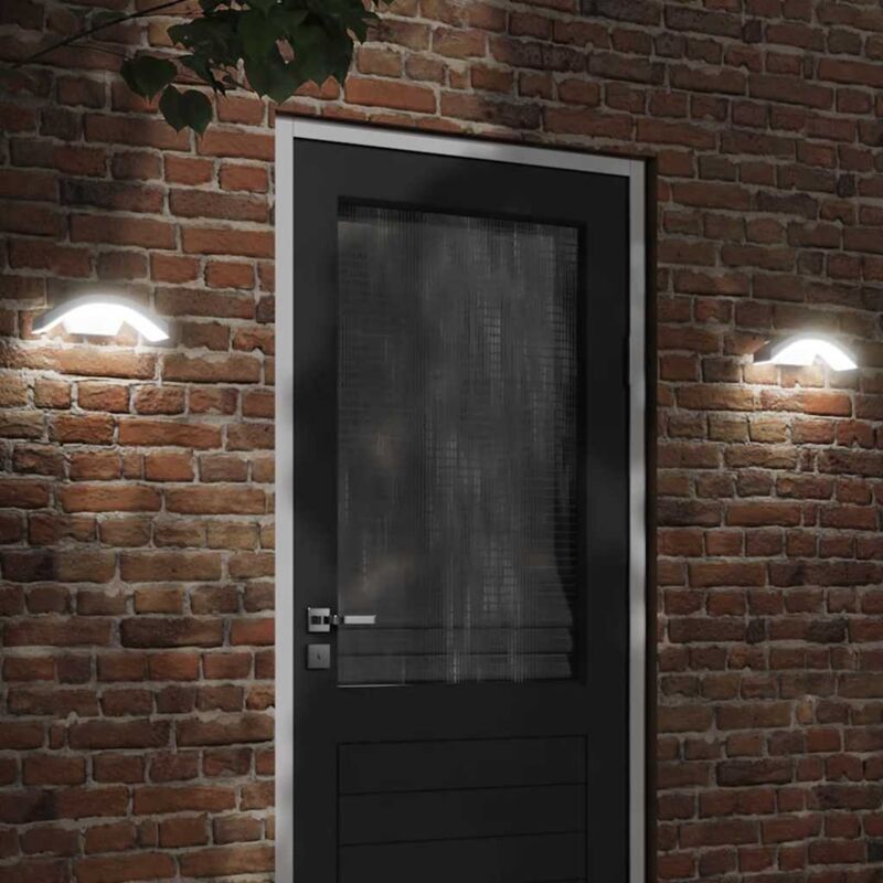 foto del prodotto applique per esterni con led 2 pz bianche alluminio pressofuso vidaxl