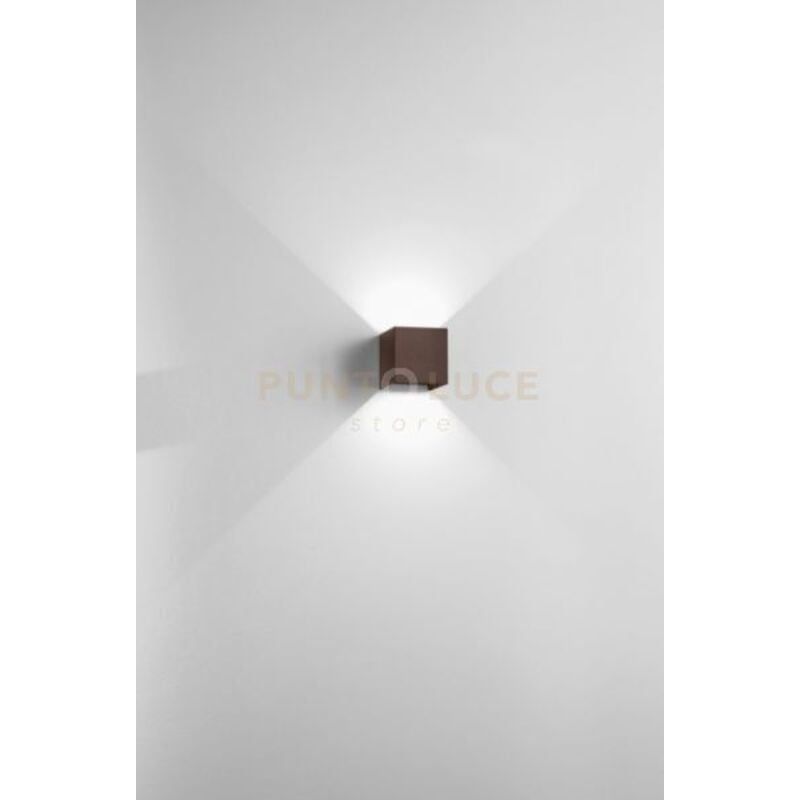 foto del prodotto applique per esterni cube corten ap.cube corten 4000k