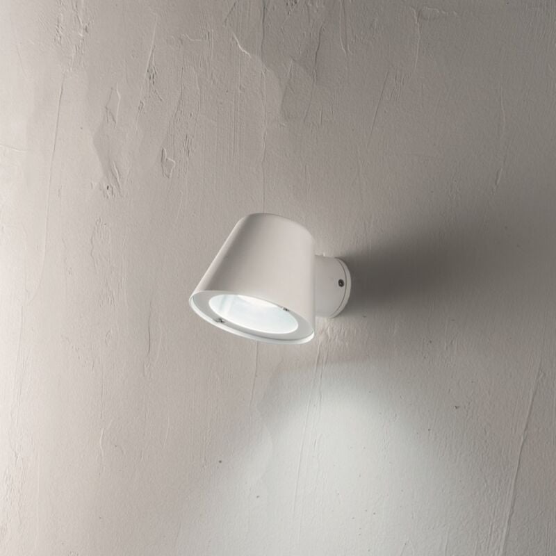 foto del prodotto applique per esterni malta in alluminio bianco e diffusore in vetro 11,5 cm