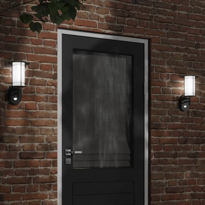 foto del prodotto applique per esterno con sensore 2 pz nere in acciaio inox vidaxl