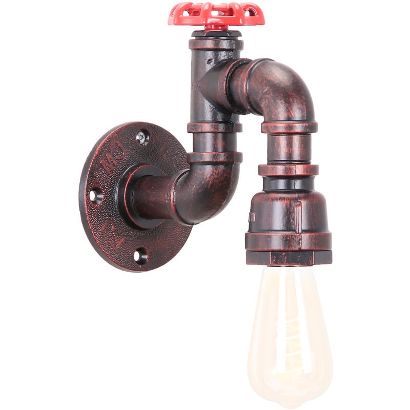 foto del prodotto applique per interno, industriale stile tubo dell acqua lampada da parete, creativo illuminazione ferro steampunk e27 per camera da letto cucina