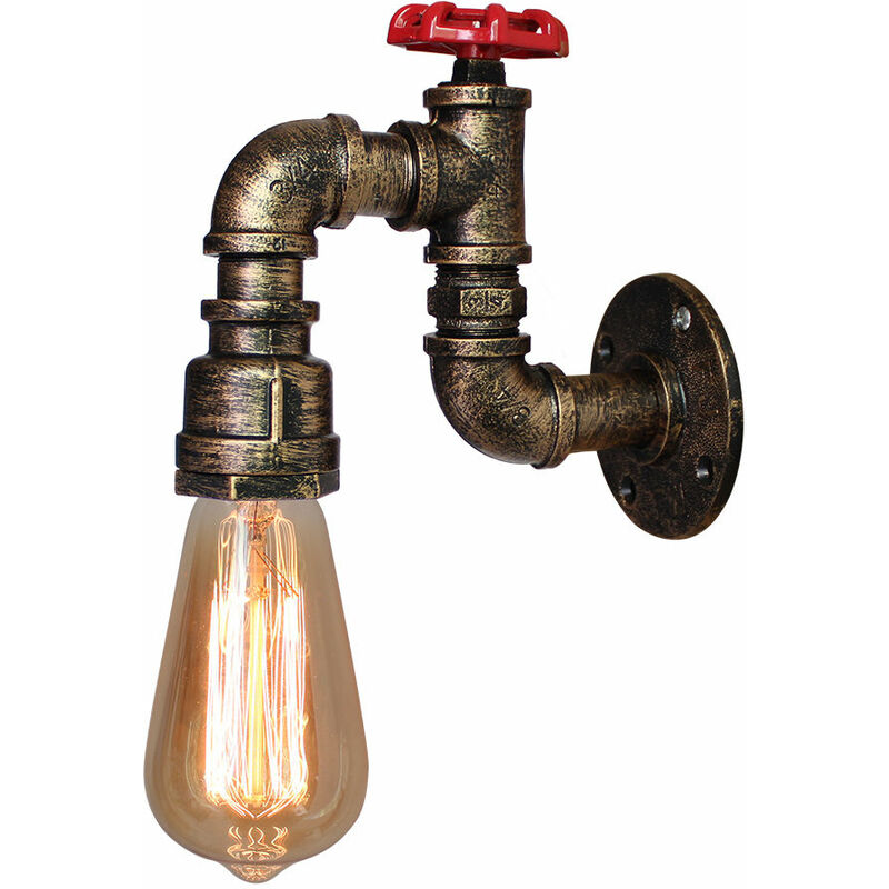 foto del prodotto applique per interno, industriale stile tubo dell acqua lampada da parete, creativo illuminazione ferro steampunk e27 per camera da letto cucina