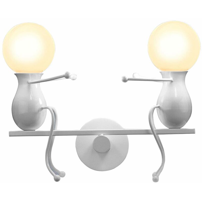 foto del prodotto applique per interno, moderna lampada da parete in design di umanoide altalena, applique candelabro in metallo per corridoio cucina isaland camera da
