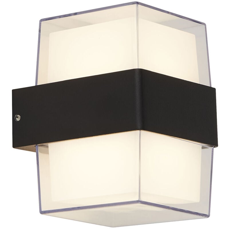 foto del prodotto applique pittsburgh alluminio nero policarbonato trasparente led 6,83w 3000k