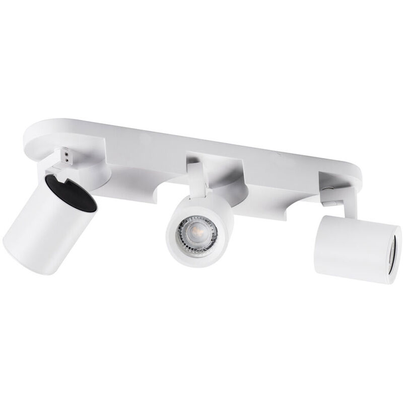 foto del prodotto applique plafoniera 3 diffusori orientabile da soffitto parete lampada attacco gu10 per bagno soggiorno bianco o nero