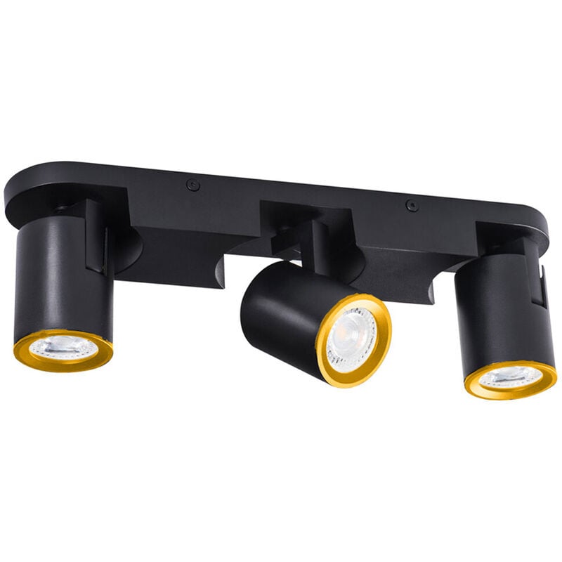 foto del prodotto applique plafoniera 3 diffusori orientabile da soffitto parete lampada attacco gu10 per bagno soggiorno bianco o nero