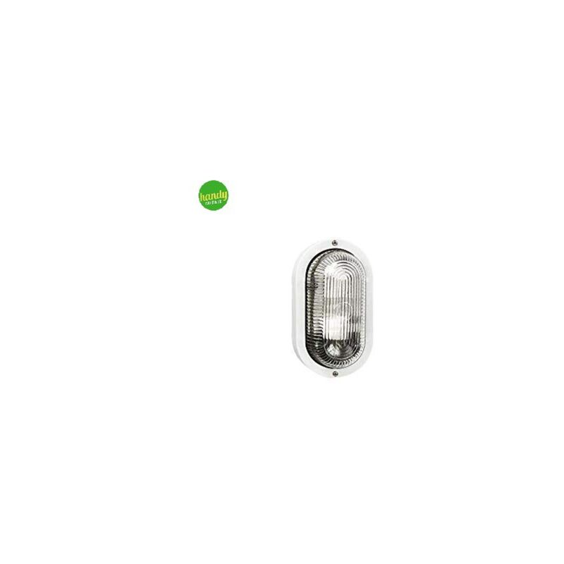 foto del prodotto applique plafoniera da esterno ovale green light efesto ip44 e27 bianca