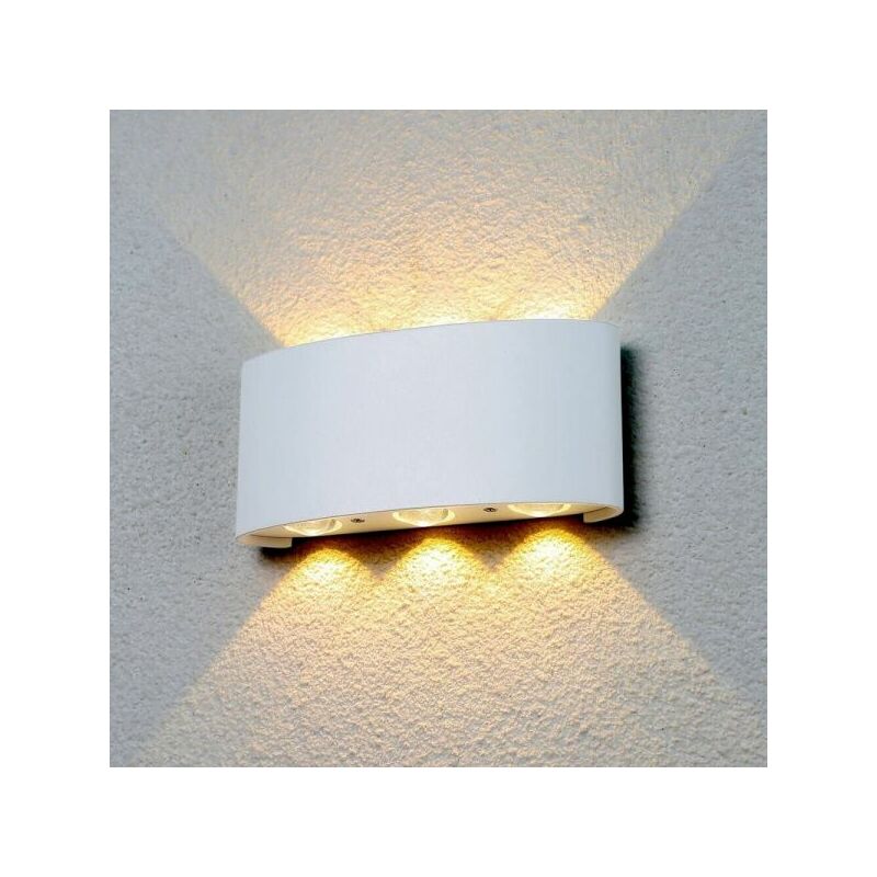 foto del prodotto applique plafoniera led 6w faro faretto lampada da parete muro doppia luce 3000k