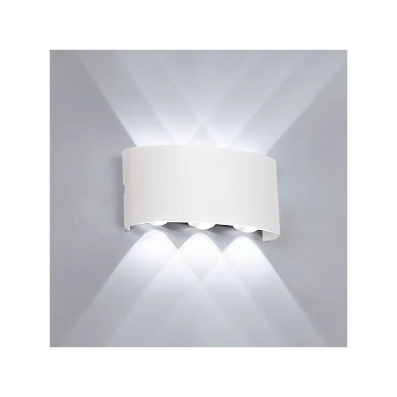 foto del prodotto applique plafoniera led 6w faro faretto lampada da parete muro doppia luce 6500k