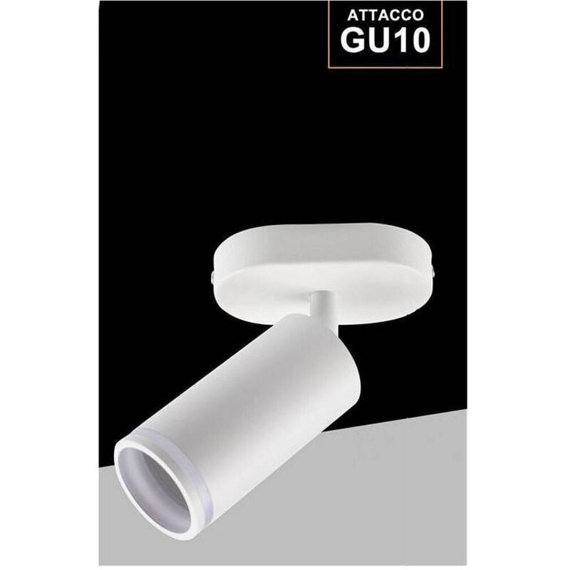 foto del prodotto applique plafoniera orientabile da soffitto parete 1 diffusore lampada gu10 ts-1 - bianco - trade shop traesio