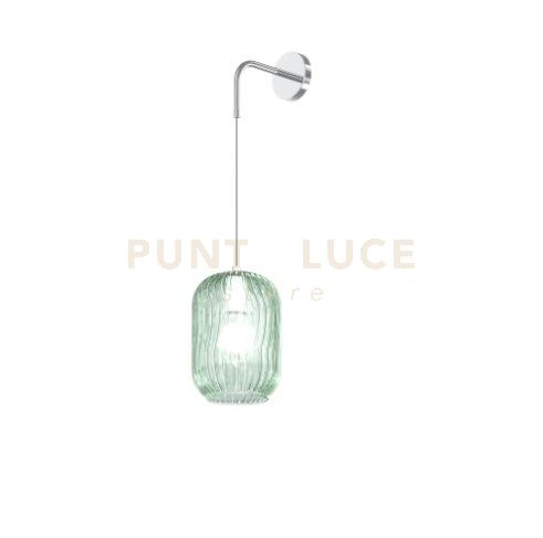 foto del prodotto applique regolabile cromo 1 luce vetro verde 1181cr a ve