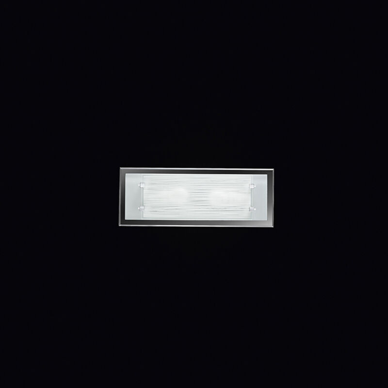 foto del prodotto applique rettangolare contemporanea frame vetro bianco satinato 2 luci e27