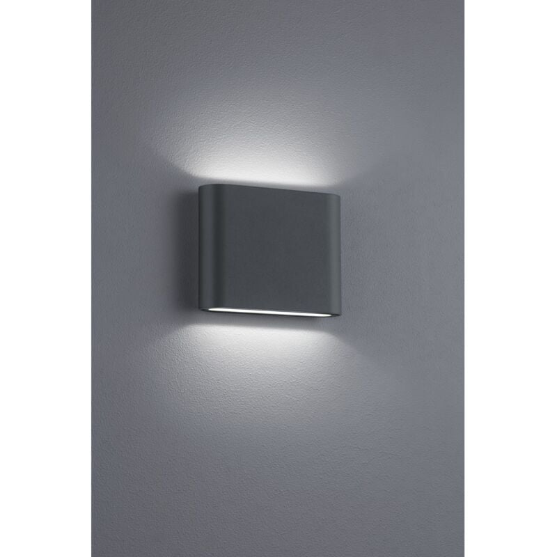 foto del prodotto applique rettangolare thames ii led doppia emissione ip54 antracite l11 cm trio lighting