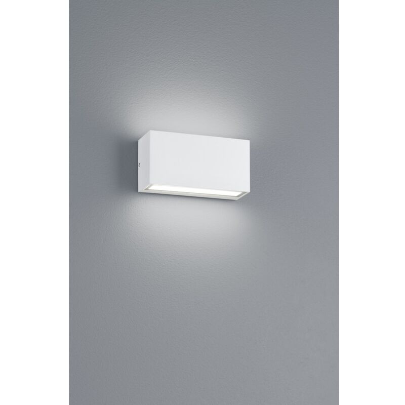 foto del prodotto applique rettangolare trent led ip65 bianco doppia luce trio lighting