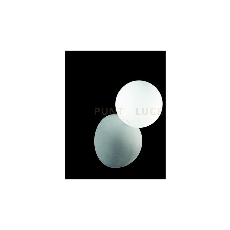 foto del prodotto applique rock cemento con vetro bianco attacco g9 1 luce h.14cm l.12cm