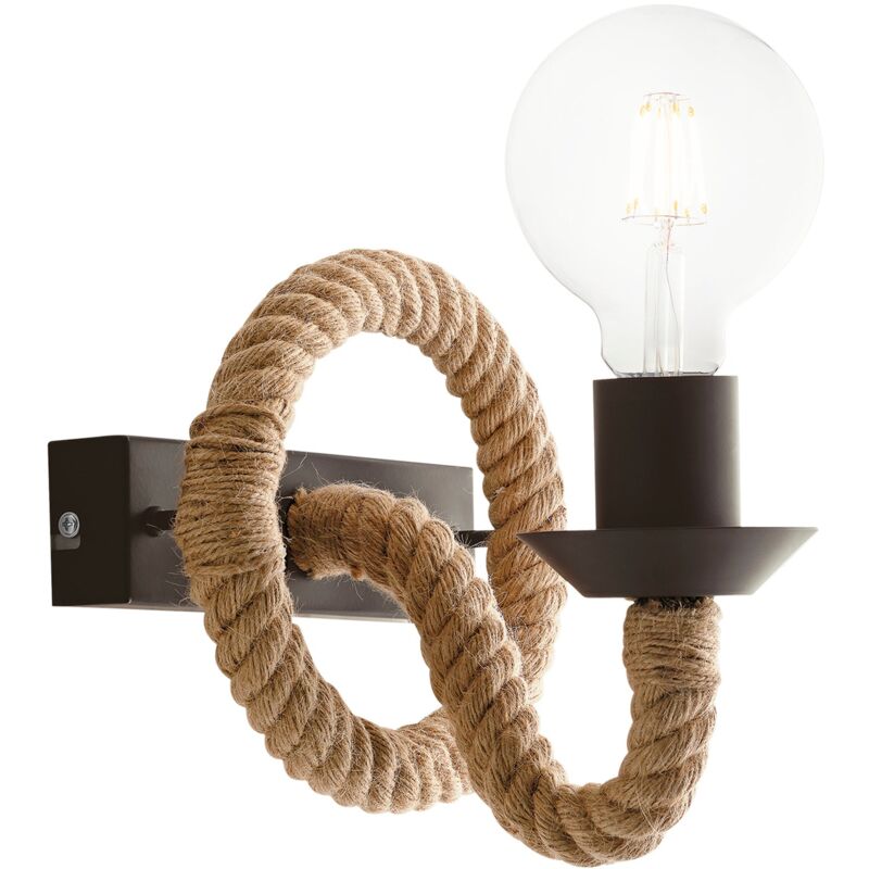 foto del prodotto applique rope in metallo con cavi in corda di canapa 