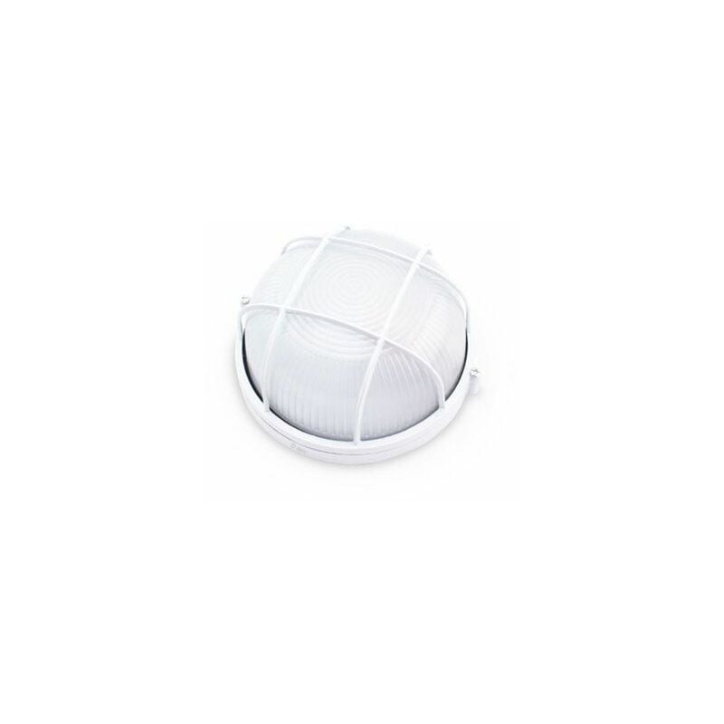 foto del prodotto applique rotonda in alluminio con griglia bianco e27 gsc 0700783