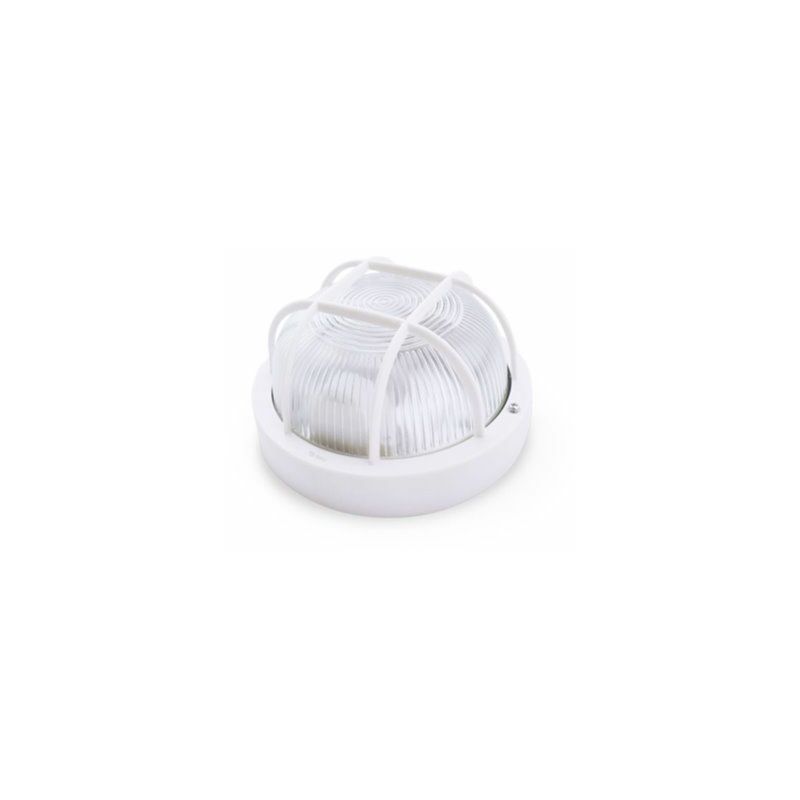 foto del prodotto applique rotonda in materiale termoplastico con griglia bianco e27 gsc 0700156