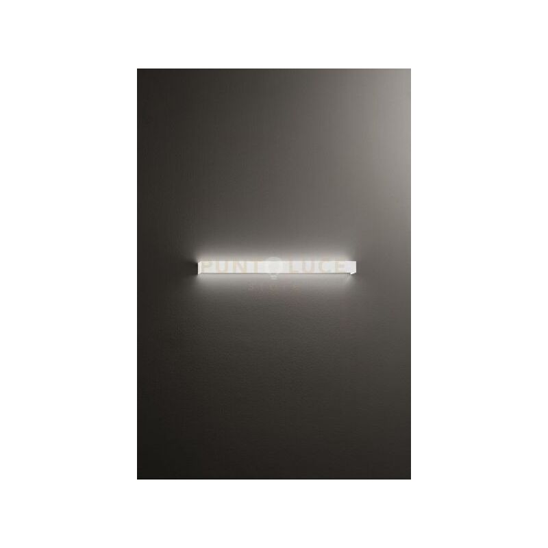 foto del prodotto applique rummo in alluminio bianco led 30w 2400lm 3000k 81cm con diffusore satinato