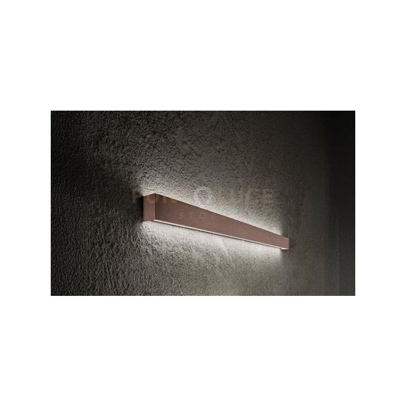 foto del prodotto applique rummo in alluminio marrone led 30w 2400lm 3000k 81cm con diffusore satinato