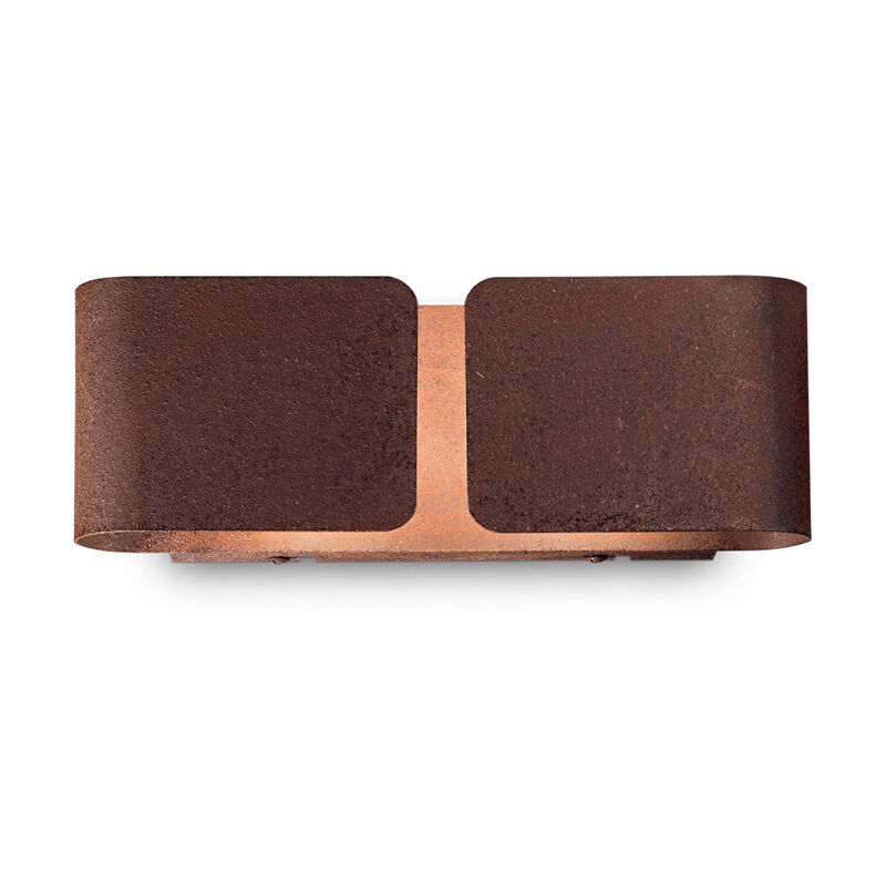foto del prodotto applique rustica country clip metallo corten 2 luci g9 3w 3000k luce calda