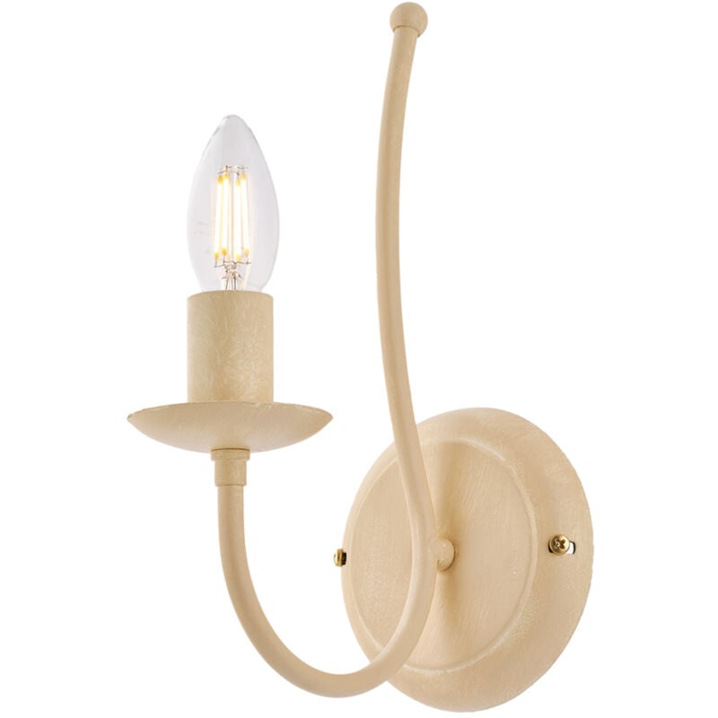 foto del prodotto applique rustico botte 1 luce in ferro battuto decap avorio