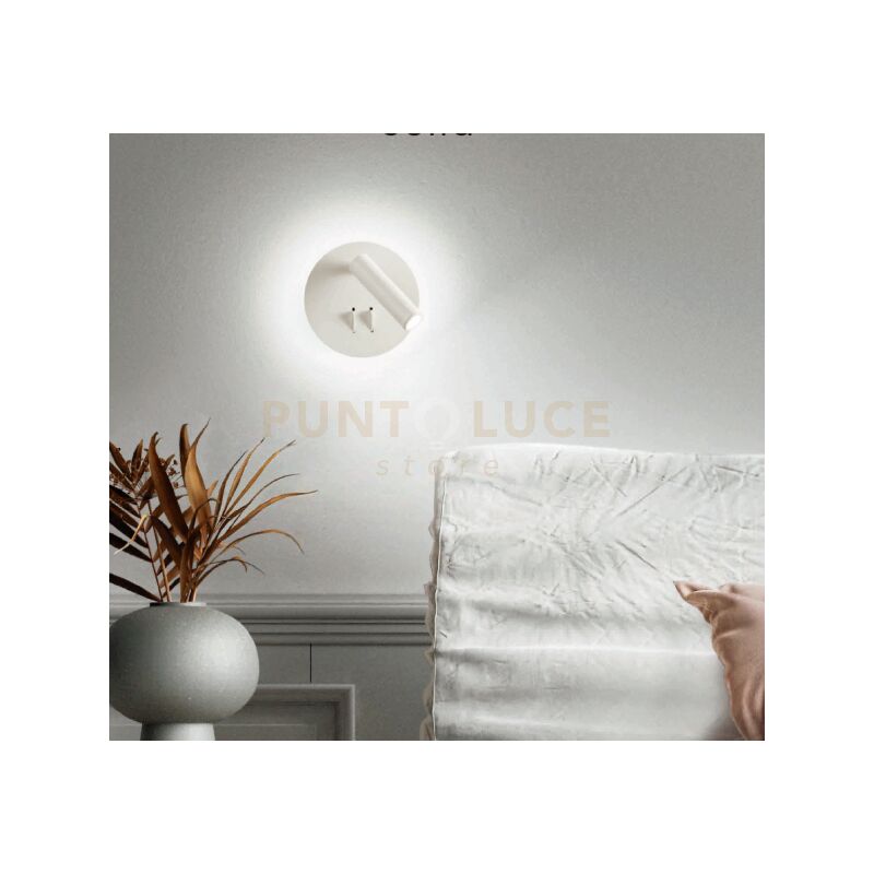 foto del prodotto applique sella tondo bianco led 3000k 730lm 9w orientabile d.13cm