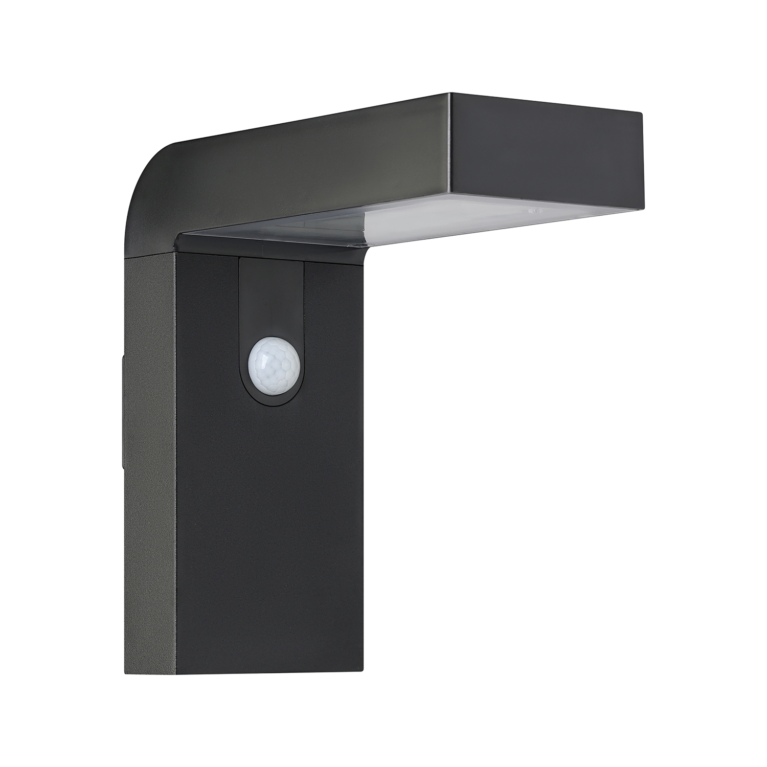 foto del prodotto applique sensore esterno moderna baracconi alluminio nero e trasparente led