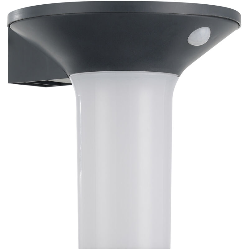 foto del prodotto applique sensore esterno moderna corbezzola policarbonato grigio e bianco led