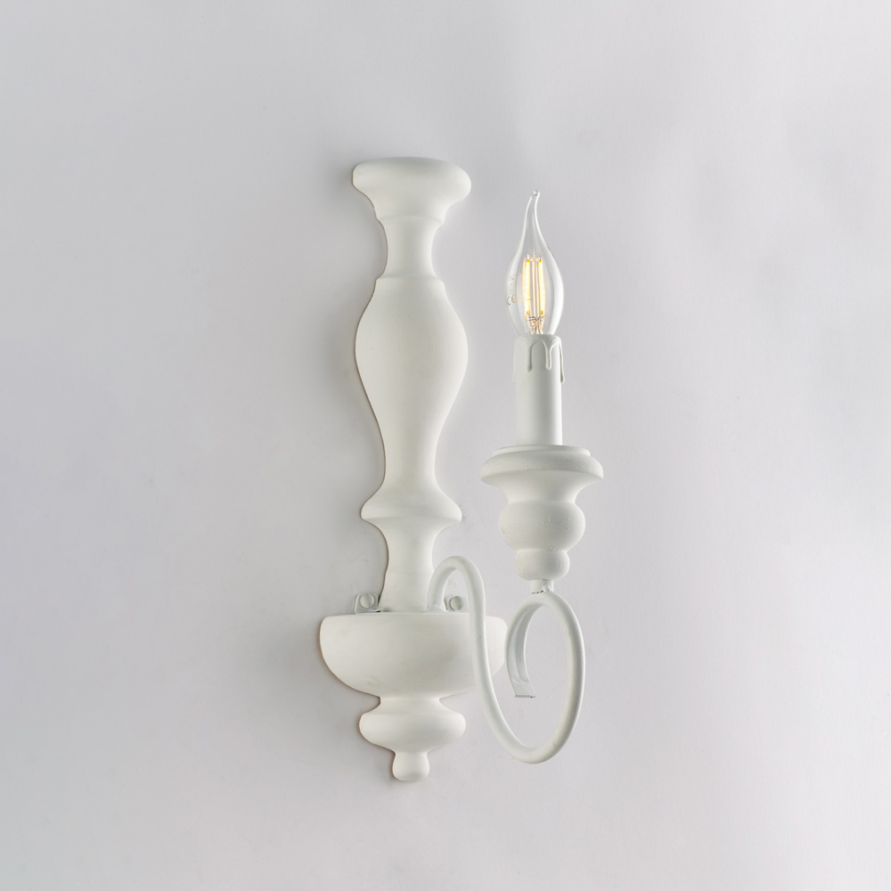 foto del prodotto applique shabby chic cascina bianco 1 luce e14