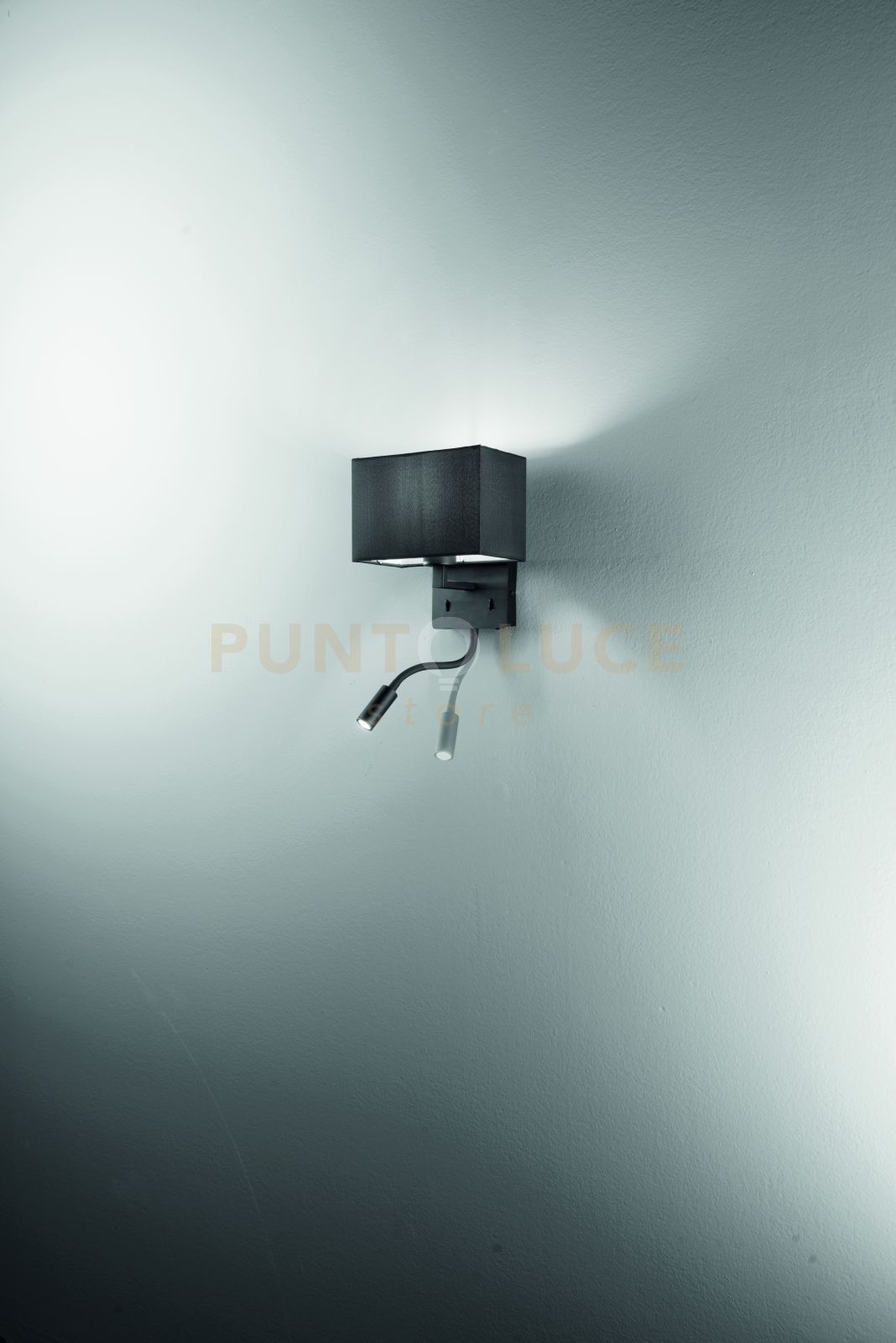 foto del prodotto applique shadow led 3w 1 luce e27 nero con paralume