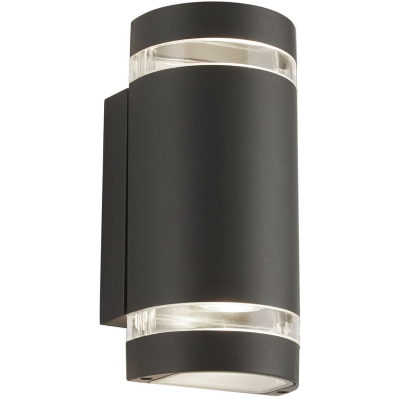 foto del prodotto applique sheffield alluminio grigio policarbonato trasparente 2 luci gu10
