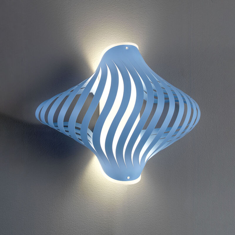 foto del prodotto applique shell helios 1 luce in polilux blu made in italy